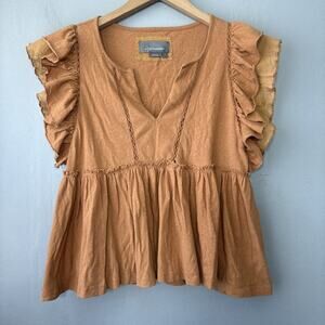 Anthropologie Peplum Top Size Small Knit Boho Romantic Forest Fairy Earthy Gypsy
